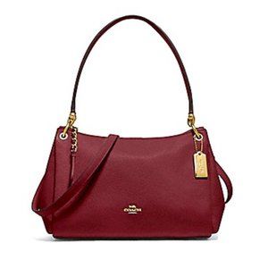 Coach Leather Mia Shoulder/Crossbody Bag Wine